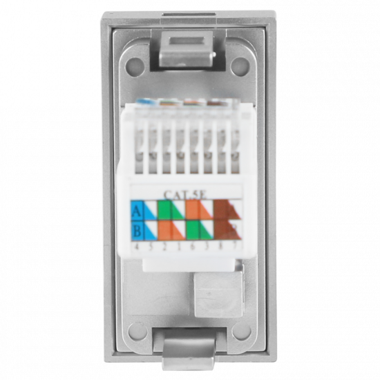 Розетка DEC RJ45 UTP кат.5e, 1мод., алюм. матовая (22.5х45мм)