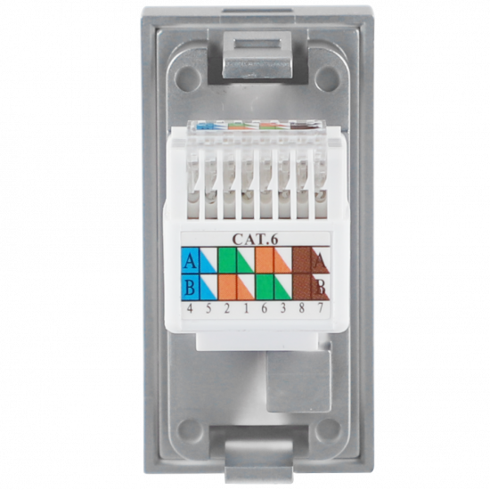 Розетка DEC RJ45 UTP кат.6, 1мод., алюм. матовая (22.5х45мм)