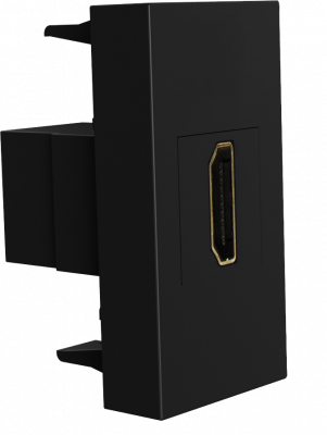 Розетка HDMI, 1мод., черн. (22.5х45мм)