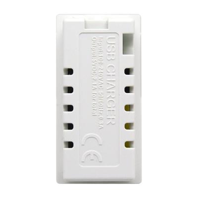 USB зарядное устройство, 2.1A, Type A + C, 1 мод., бел. (22.5х45мм)