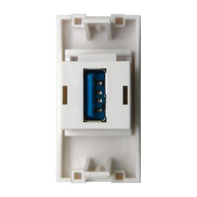 Розетка информационная USB для передачи данных, 1мод., бел. (22.5х45мм), USB3.0, серия (тип) D