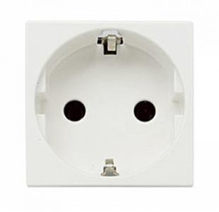 Розетка SCHUKO с заземлением и безвинтовыми клеммами, со шторками, 16А / 250В, серия Zenit, цвет альпийский белый