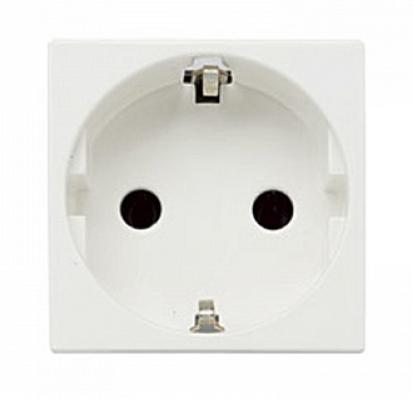 Розетка SCHUKO с заземлением и безвинтовыми клеммами, со шторками, 16А / 250В, серия Zenit, цвет альпийский белый