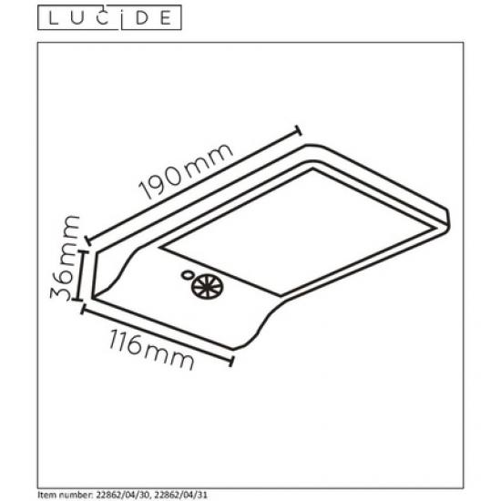 Уличный настенный светильник Lucide BASIC 22862/04/30