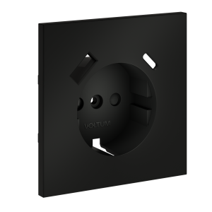 Накладка для розетки с заземлением и защитными шторками, с USB A+C, S70 (черный матовый)