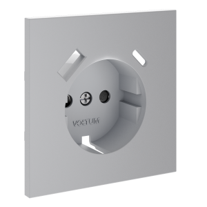 Накладка для розетки с заземлением и защитными шторками, с USB A+C, S70 (серый)