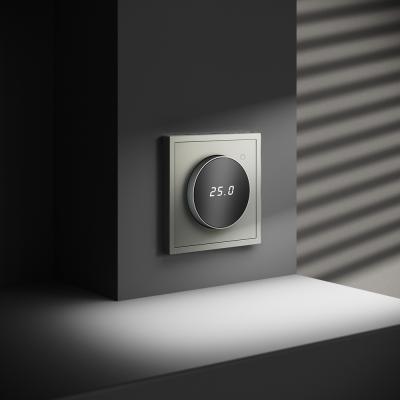 Терморегулятор электронный VOLTUM S70 с индикацией и датчиком, для теплого пола, (сталь)
