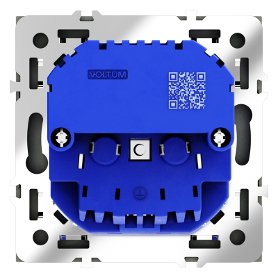 Розетка встраиваемая VOLTUM S70 с заземлением и защитными шторками, 16А, с USB, A+A, (титан)