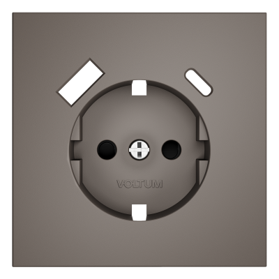 Накладка для розетки с заземлением и защитными шторками, с USB A+C, S70 (капучино)