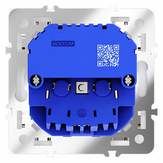 Розетка встраиваемая VOLTUM S70 с заземлением и защитными шторками, 16А, с USB, A+A, (белый матовый)