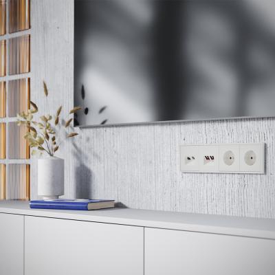 Накладка для розетки TV+RJ45 кат. 6, S70 (хлопок)