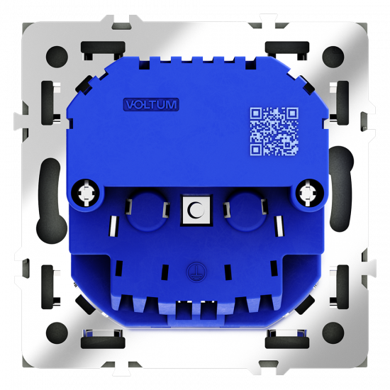 Розетка встраиваемая VOLTUM S70 с заземлением и защитными шторками, 16А, с USB, A+С, (графит)