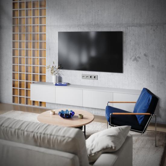 Розетка телевизионная встраиваемая VOLTUM S70 TV+RJ45 кат. 6, (кашемир)