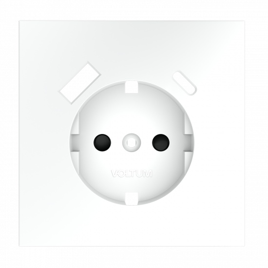 Накладка для розетки с заземлением и защитными шторками, с USB A+C, S70 (белый матовый)