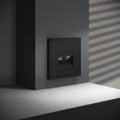 Розетка телевизионная встраиваемая VOLTUM S70 TV+RJ45 кат. 6, (черный матовый)