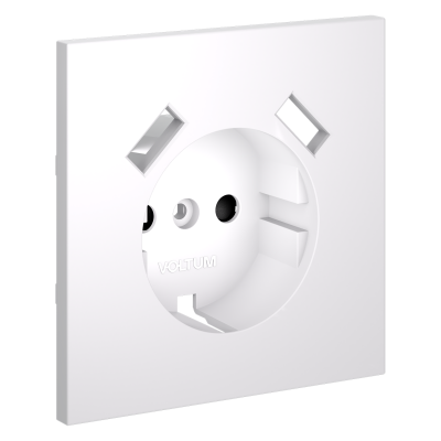 Накладка для розетки с заземлением и защитными шторками, с USB A+A, S70 (белый матовый)