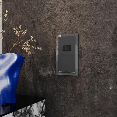 Выключатель встраиваемый VOLTUM S70 двухклавишный с подсветкой 10А, (графит)