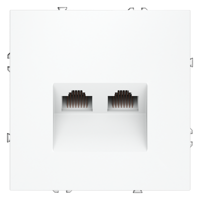 Розетка компьютерная встраиваемая VOLTUM S70 двойная RJ45+RJ45 кат.6, (белый матовый)
