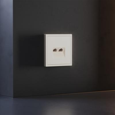 Накладка для розетки компьютерной двойной RJ45+RJ45 кат.6, S70 (хлопок)