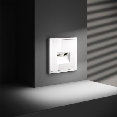 Розетка телевизионная встраиваемая VOLTUM S70 TV+RJ45 кат. 6, (белый глянцевый)