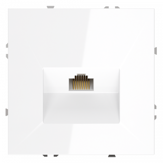 Розетка компьютерная встраиваемая VOLTUM S70 RJ45 кат.6, (белый глянцевый)