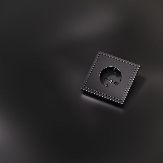 Накладка для розетки с заземлением и защитными шторками, S70 Metal (антрацит)