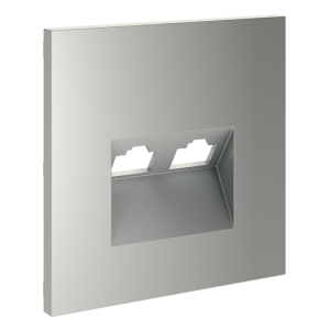 Накладка для розетки компьютерной двойной RJ45+RJ45 кат.6, S70 (сталь)