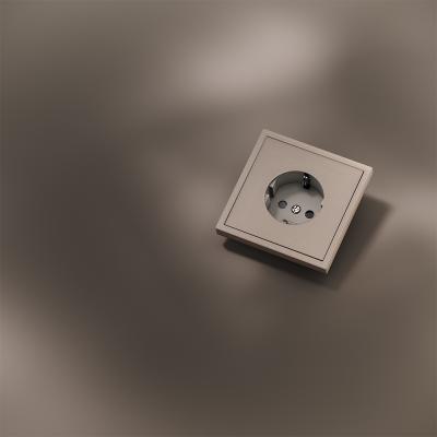 Накладка для розетки с заземлением и защитными шторками, S70 Metal (платина)