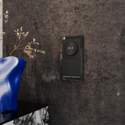 Терморегулятор электронный VOLTUM S70 с индикацией и датчиком, для теплого пола, (черный матовый)