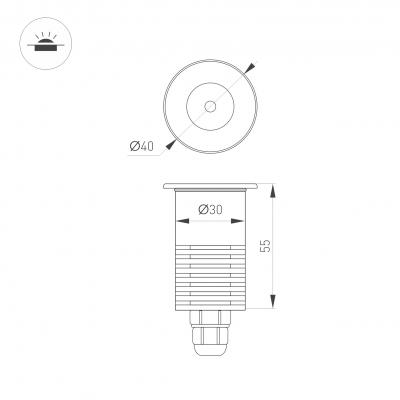 ART-GROUND-R40-3W Warm3000