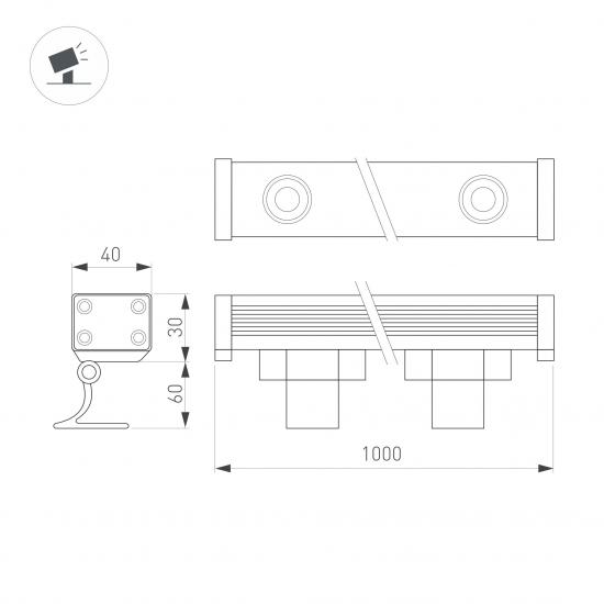 Линейный прожектор AR-LINE-1000-24W Day4000