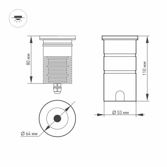 LTD-GROUND-R65-6W Warm3000