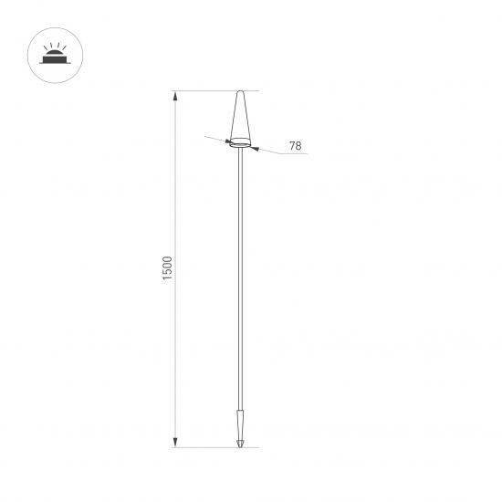 LGD-CONO-BOLL-H1500-7W Warm3000